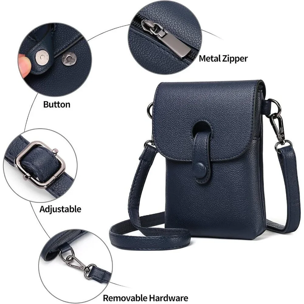 Cell Phone Purse Small Crossbody Wallet Vegan Leather Adjustable Strap